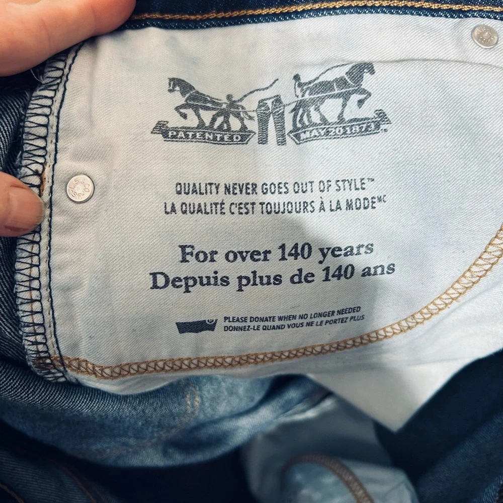 NWOT 505 LEVI’s Blue Jeans Dark Wash Measures   w 34   L 30 - Picture 8 of 9